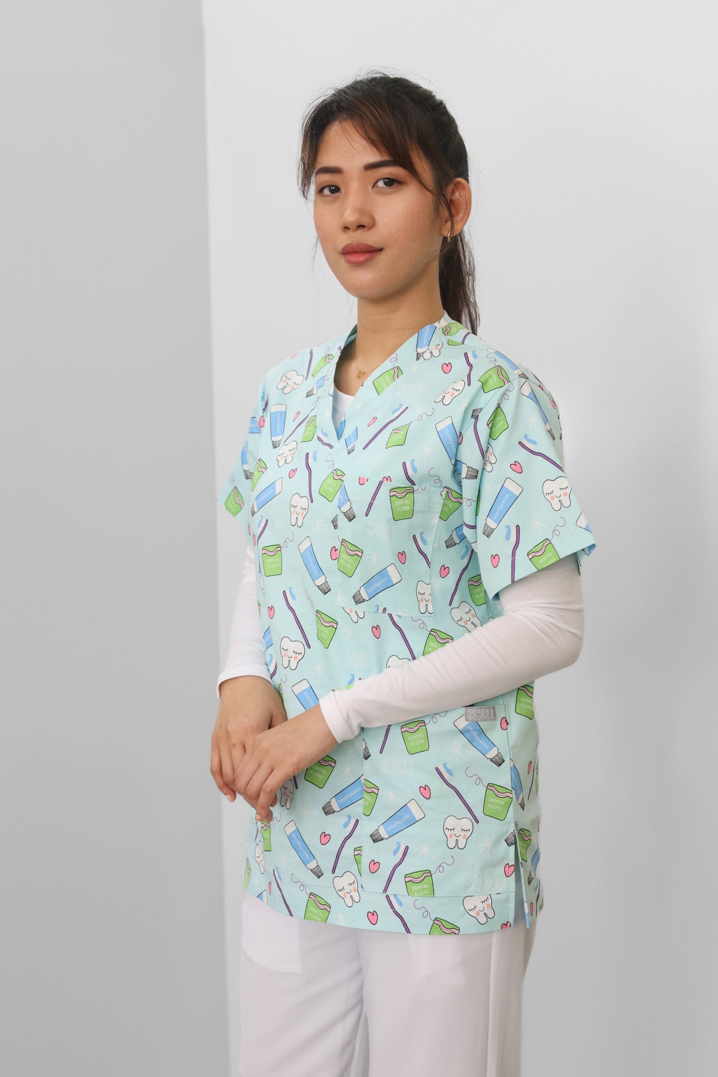 S&C Dental Printed Scrub Top