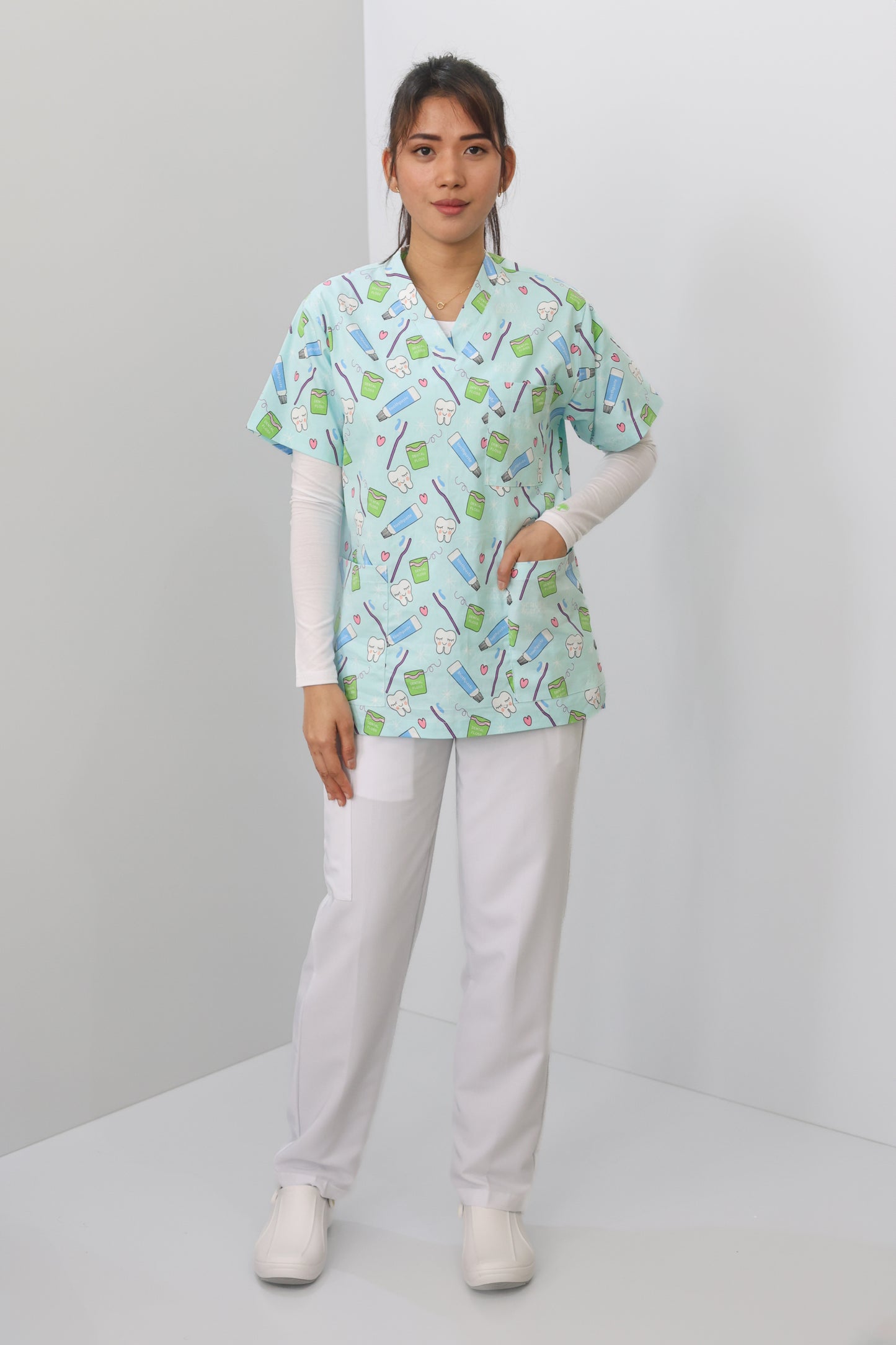 S&C Dental Printed Scrub Top