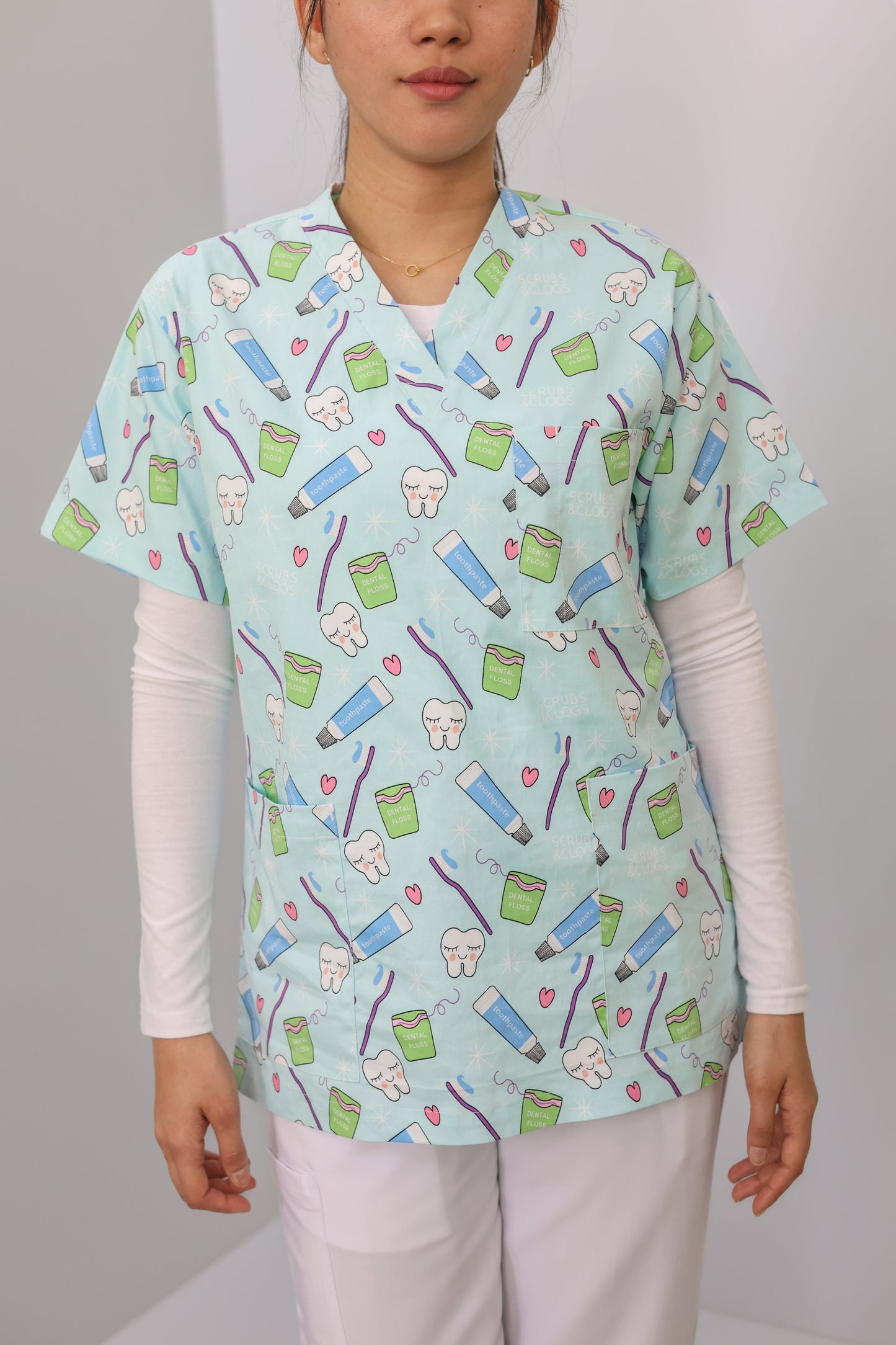 S&C Dental Printed Scrub Top