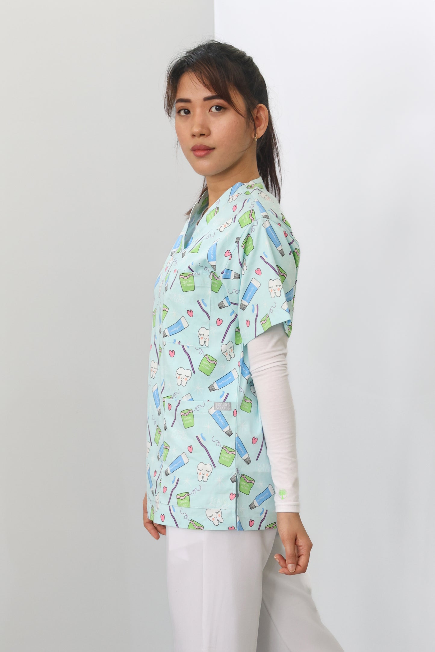 S&C Dental Printed Scrub Top