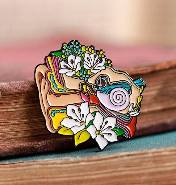 Floral Ear Enamel Pin